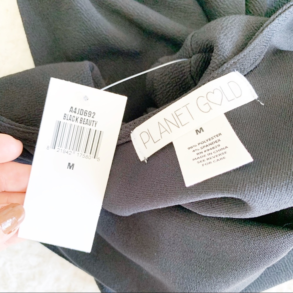 Planet Gold Cap Sleeve Black Fit & Flare Dress NWT - Picture 6 of 6